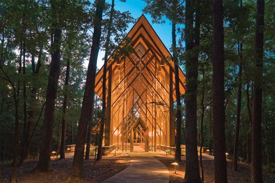 Anthony Chapel at Garvan Woodland Gardens in Hot Springs. Photo courtesy Arkansas Department of Parks and Tourism.