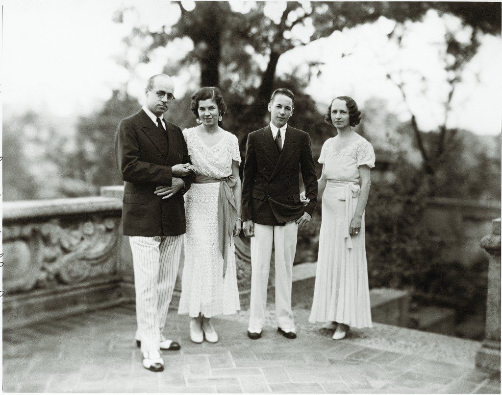 Philbrook founders Waite and Genevieve Phillips are pictured with their children, Elliott “Choppe” Waite and Helen Jane, at Philbrook. Photo courtesy Philbrook Museum of Art.