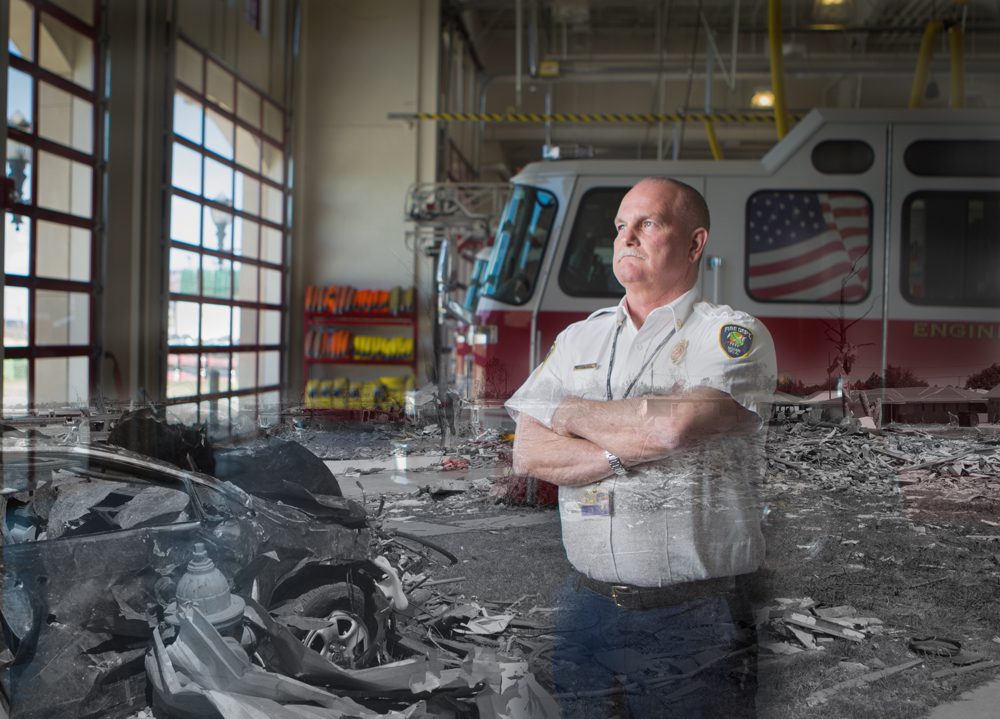 Moore Fire Chief Gary Bird made tough but crucial decisions on May 20 that allowed his crews to begin search and rescue efforts quickly after the storm passed. Photo by Brent Fuchs.