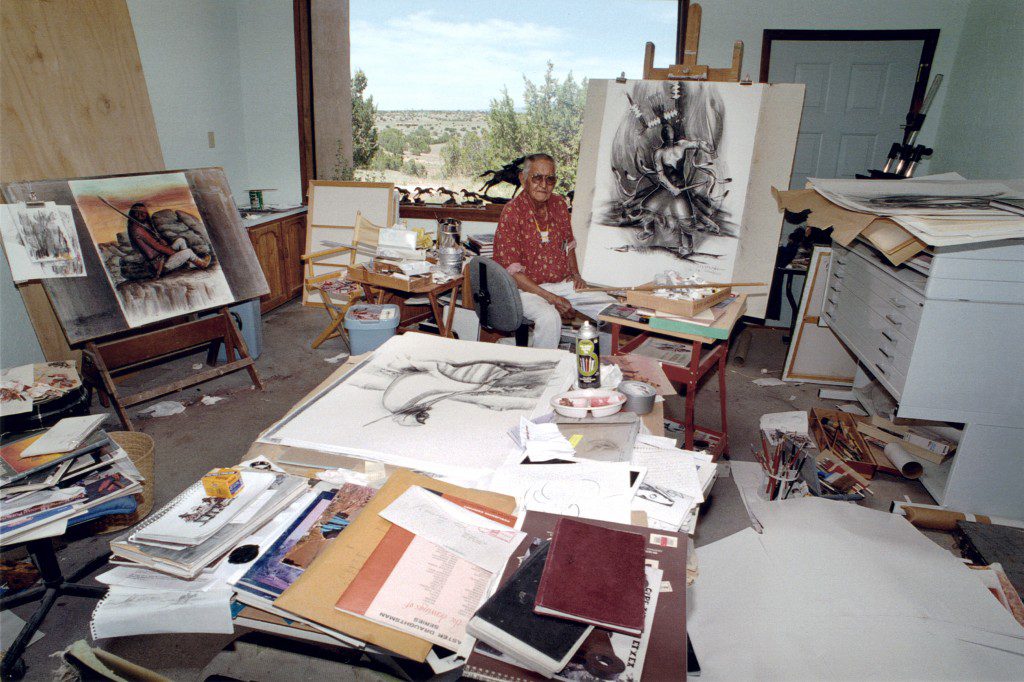 Allan Houser in his studio near Santa Fe, N.M. Photo courtesy Allan Houser Inc. 