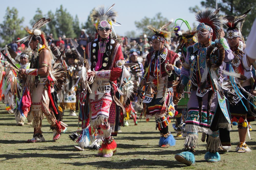 Grass dancers, such as those pictured here at a powwow in San Bernadino, Calif., will compete at the 133rd Otoe-Missouria Summer Encampment this weekend in Red Rock. Digital Media Pro/www.shutterstock.com