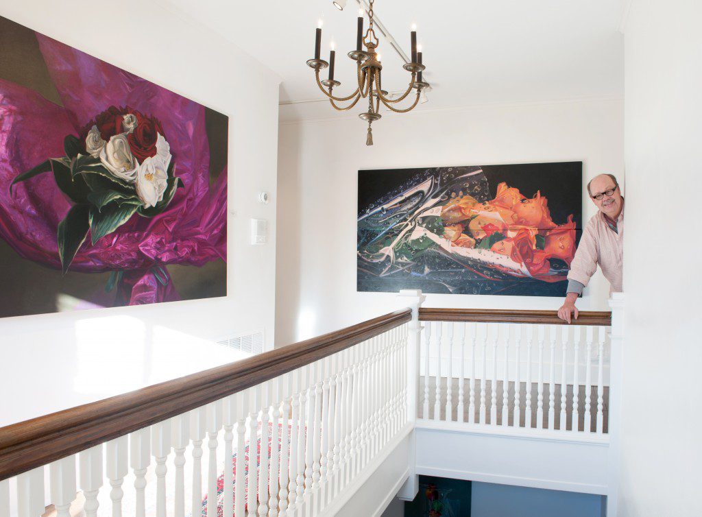 Gordon with two works displaying the vivid detail for which he is renowned.