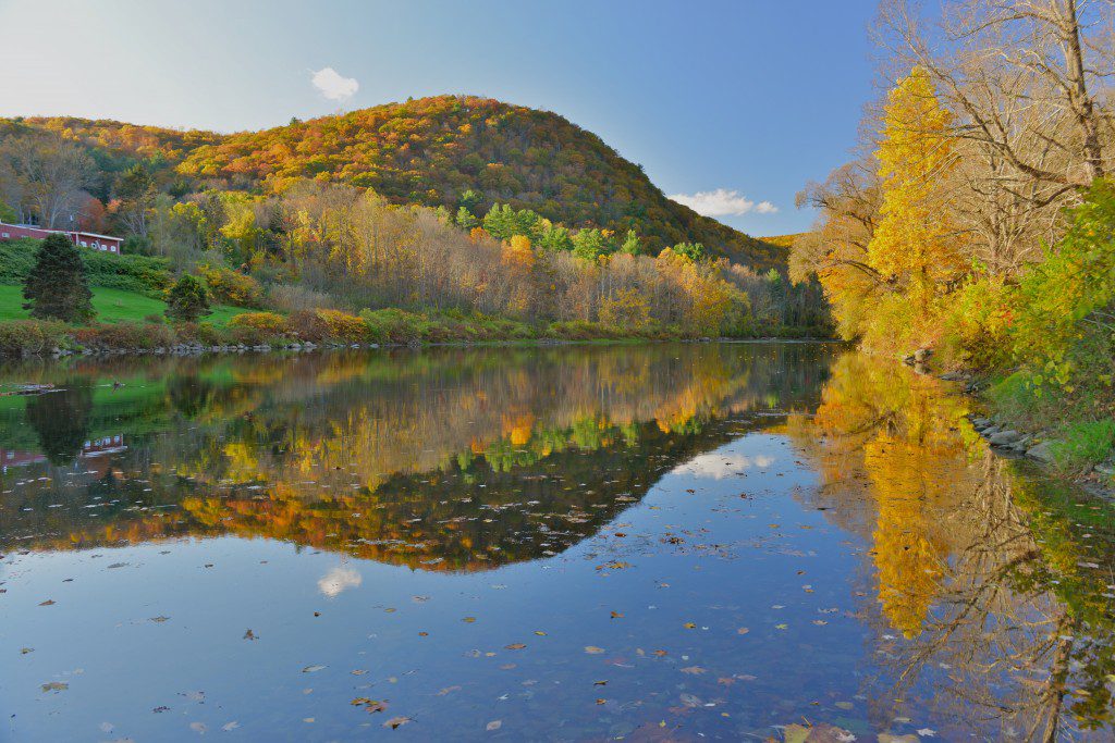 Autumn reflections in the Housatonic River near Cornwall, Conn.