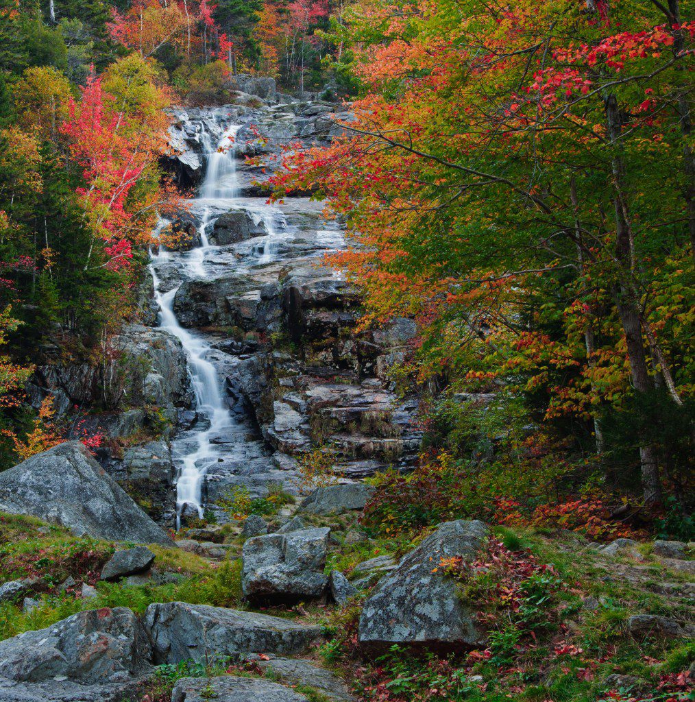 Silver Cascade falls in new hampshire’s White Mountains.