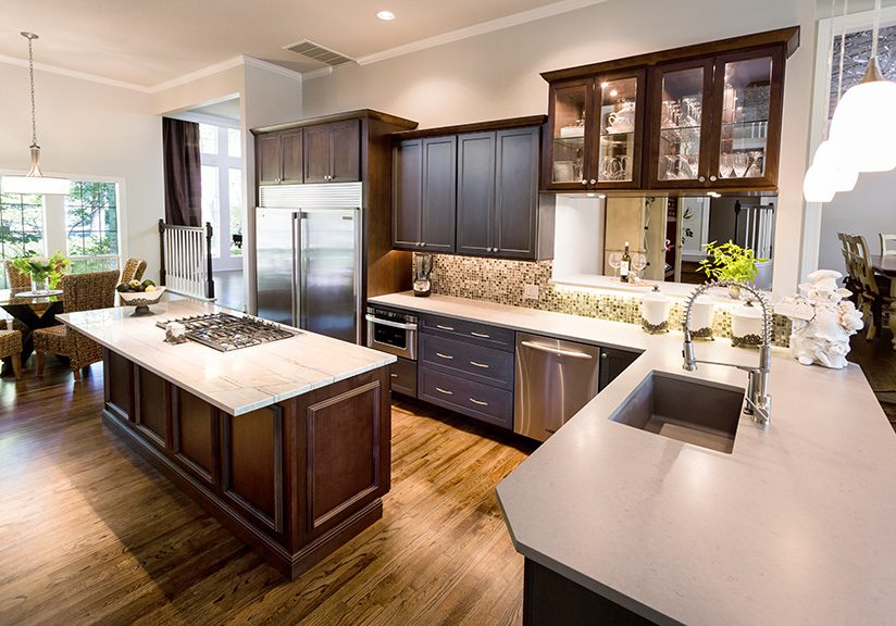 A pass-through makes an open-concept kitchen feel even bigger. Photo by Chris Humphrey.