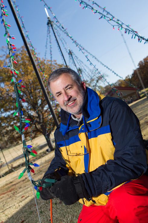 Chuck Downs is ready for another year of dazzling holiday lights at his Norman home. Photo by Brent Fuchs.