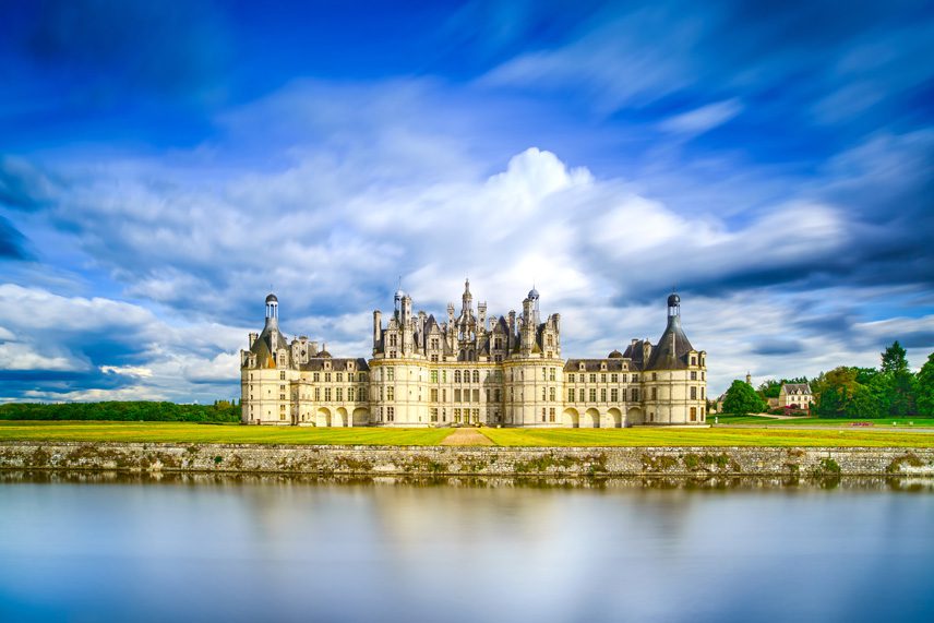 The three-story Castle of Chambord is among the great architectural master works in the Loire Valley. 