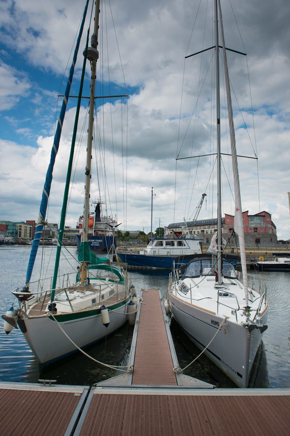 Boats in a sheltered port in Galway Bay. Photo by Nathan Harmon. 