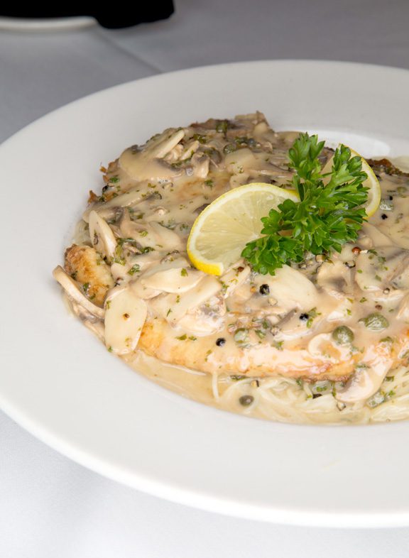 The Swordfish Picatta, a Dalesandro’s favorite, is only offered on weekends. Photo by Brandon Scott.