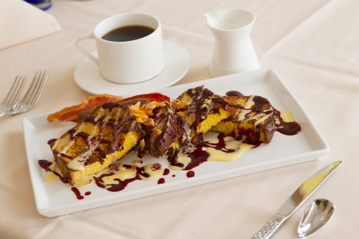 French toast at the museum cafe. Photo by Brent Fuchs.