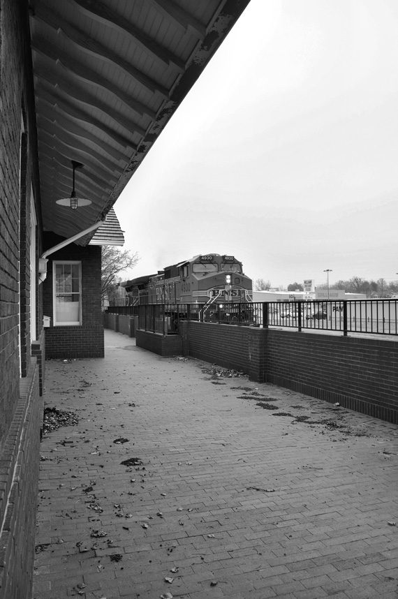 Cloud has photographed the demise and resurrection of several train stations in Oklahoma. Pictured are photos of the Bristow train station before, during and after its renovation. Photos by Cecil Cloud. 