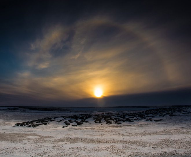 A sundog spotted in Manitoba, Canada.