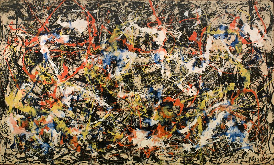 Jackson Pollock, 1912 - 1956 Convergence, 1952  Oil on canvas. 95 1/4 × 157 1/8 × 2 7/8 in. (241.9 × 399.1 × 7.3 cm) Collection Albright-Knox Art Gallery, Buffalo, NY. Gift of Seymour H.  Knox, Jr., 1956. © 2014 Pollock-Krasner Foundation/ Artists Rights  Society, New York. Photograph by Tom Loonan. 