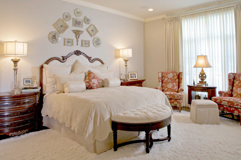 One of three guest bedrooms found throughout the home.