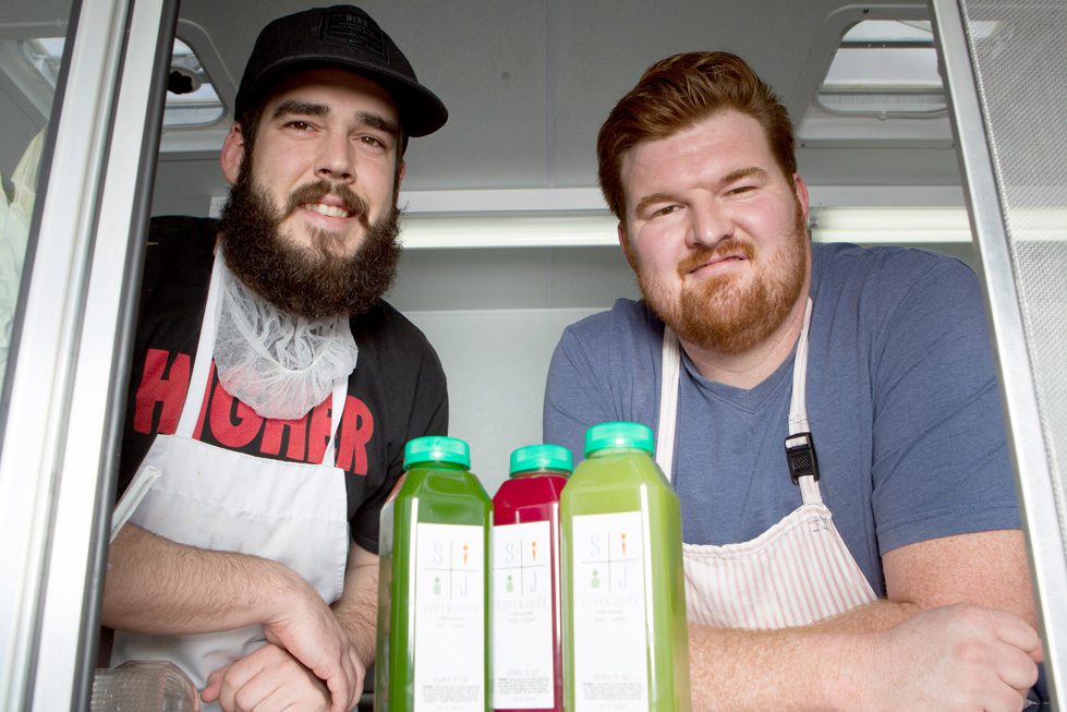 Cody Ward and Chadd Hook, the men behind Super Juice. Photo by Brent Fuchs.