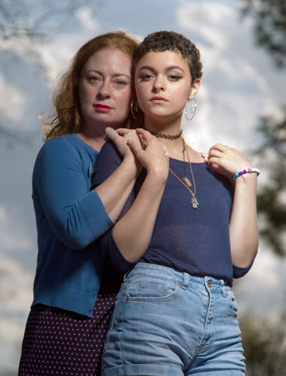 Stacy Wright, left, and her niece, Danielle Brown, began the #yesalldaughters campaign in November 2014 in response to sexual assault allegations at a Norman high school. Photo by Brent Fuchs.