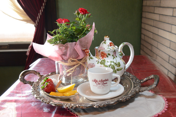 Tea service at Miss Scarlett’s. Photo by Natalie Green.