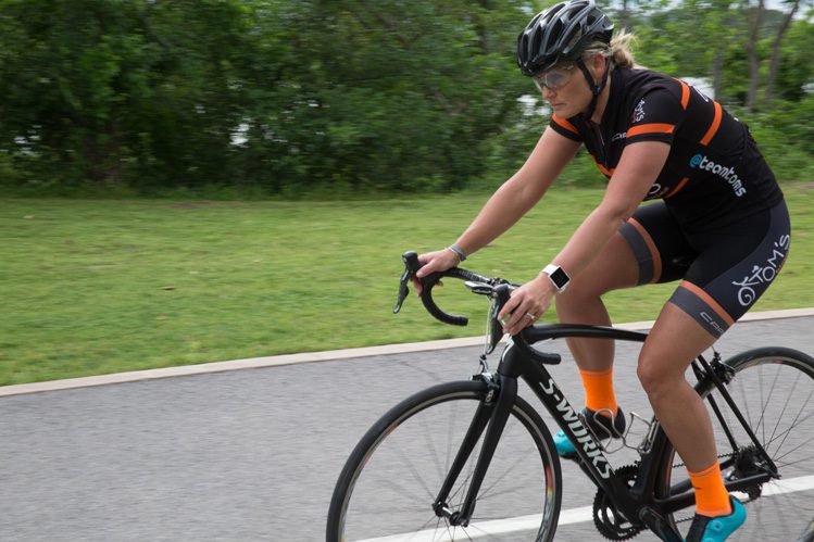 Gina Hancock is an avid Tulsa cyclist and rides for team Tom’s. Photo by Brent Fuchs.