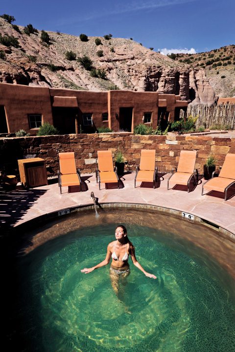 Relax at the peaceful and serene Ojo Caliente Mineral Springs Resort & Spa in New Mexico. Photo by Julien McRoberts.