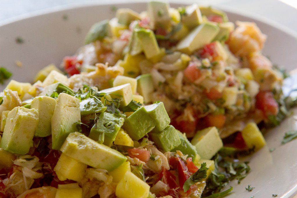 1492’s ceviche – tilapia, shrimp and crab cooked in a citrus blend – is topped with fresh avocado. Photo by Brent Fuchs.
