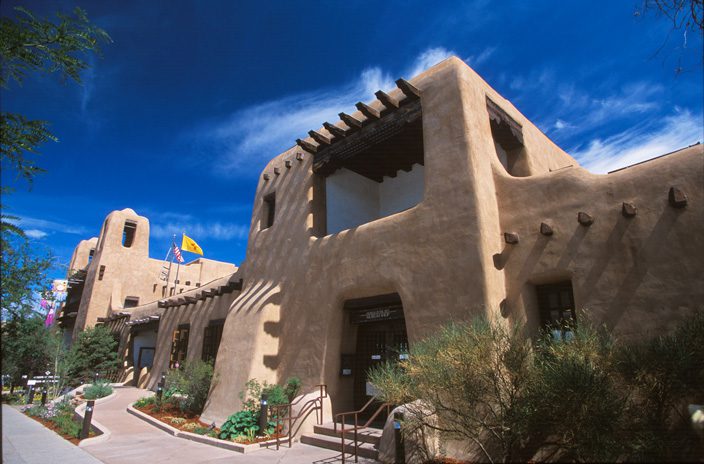 The New Mexico Museum of Art in Santa Fe was built in 1917, but its design was based on 300-year-old architecture.  Photo by Chris Corrie.  