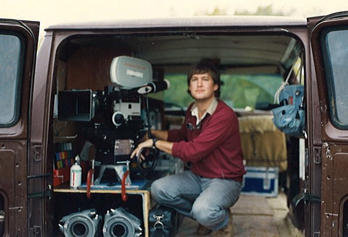 Brett Reynolds on the set of Mutilations.