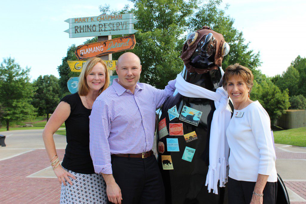 Katie and John Dale and Terrie Correll enjoyed the Patron Party for Waltz on the Wild Side. Photo courtesy Tulsa Zoo.