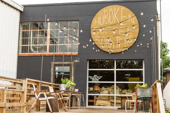 Hoboken coffee roasters is housed behind an auto repair shop near Downtown Guthrie.