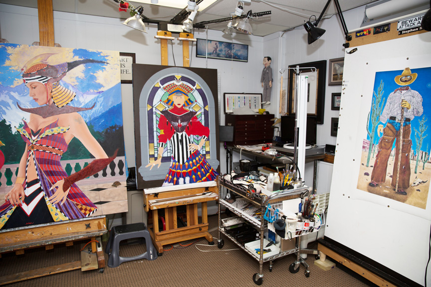 Selections from The artists’ studio space. Photo by Brandon Scott.