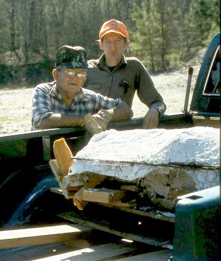 Sid Love and Cephis Hall unearthed the discovery of a lifetime in southeast Oklahoma. Photos courtesy Museum of the Red River.