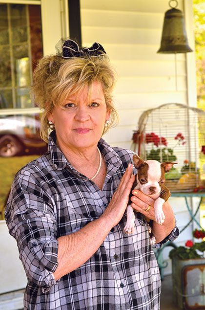 Although not considered wildlife, Faith, a puppy with a cleft-palate has been in Flusche’s care since birth.