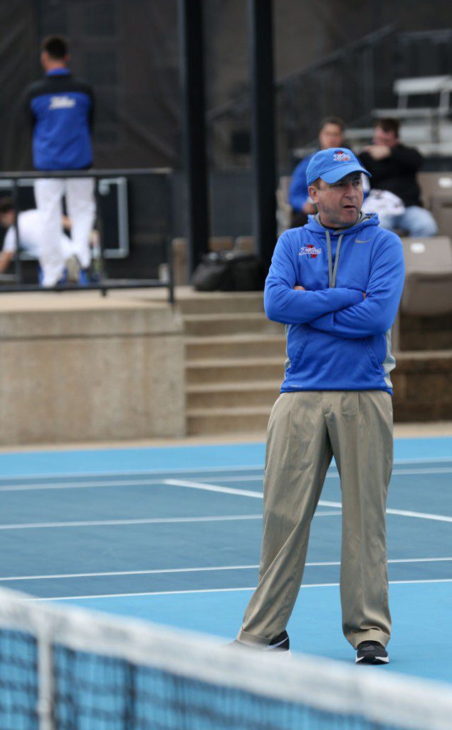 Vince Westbrook, head men’s tennis coach, has 25 years of coaching experience with The University of Tulsa. Photo courtesy The University of Tulsa.