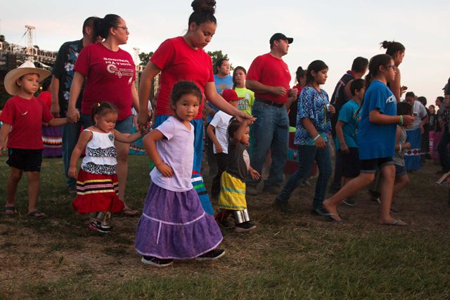 Stomp dancing is an important part of the Muscogee (Creek) Nation’s heritage. Photos by Amanda Rutland, Muscogee (Creek) Nation Office of Public Relations.