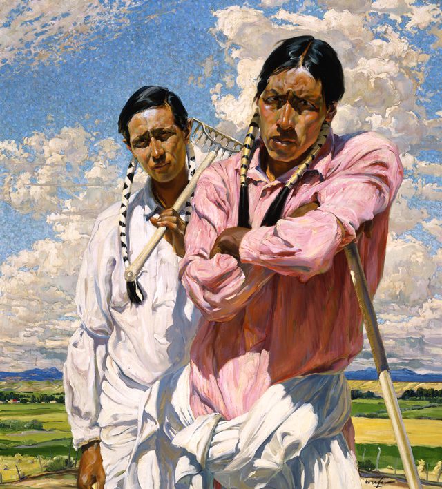 Me and Him by Walter Ufer is included in the A Place in the Sun: Southwest Paintings of Walter Ufer and E. Martin Hennings exhibition. Photo courtesy Philbrook Museum of Art