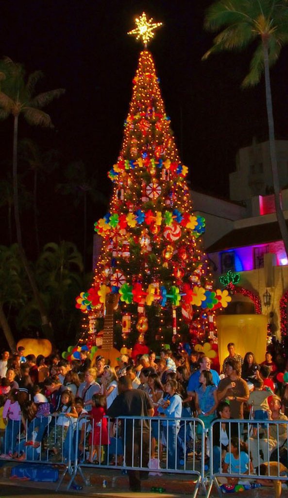 Honolulu City Lights displays multiple unique Christmas trees. Photo courtesy Honolulu City Lights 