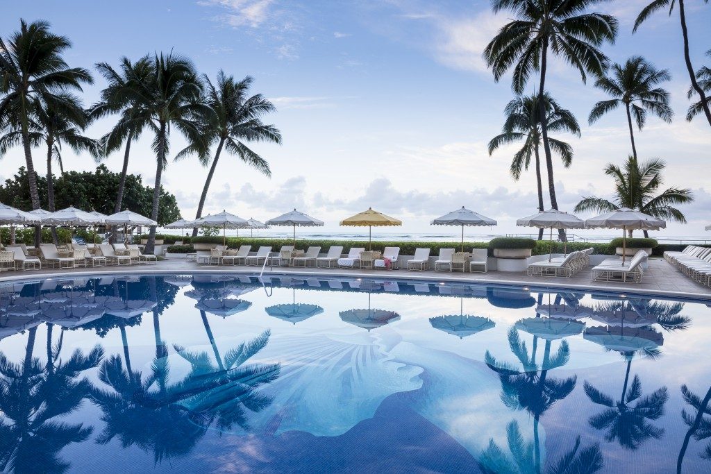 Halekulani hotel offers a pool as well as easy access to the beach. Photo courtesy Halekulani 
