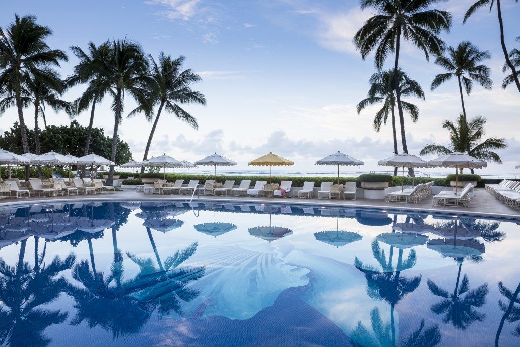 Halekulani hotel offers a pool as well as easy access to the beach. Photo courtesy Halekulani