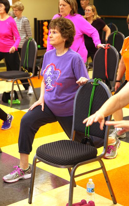 Paula Reno prefers working out in a group because it makes her feel better mentally and physically. Photo by Marc Rains.