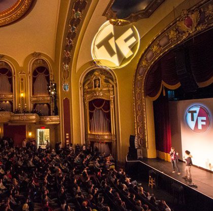 High school sophomores file into the Missouri Theatre to watch The Bad Kids. Photo by Noah Frick-Alofs