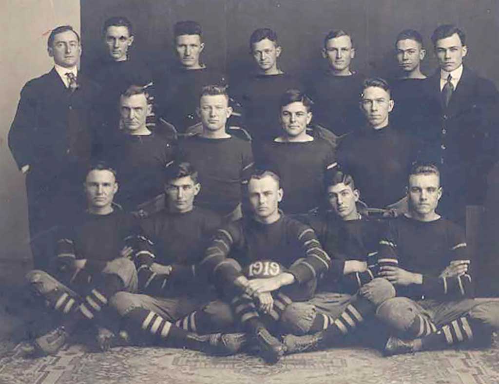Kingfisher College was known for academics, but also fielded a football team. Photo courtesy The Chisholm Trail Museum Kingfisher College.