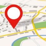 A generic city map with an icon