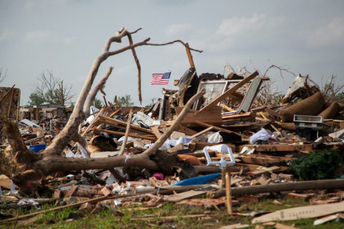 Tornado Neighborhood Destruction Stars and Stripes