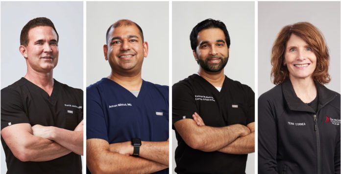 From left to right: David W. Jackson, MD, Aman Mittal, MD, Kamran M. Riaz, MD, Rhea L. Siatkowski, MD